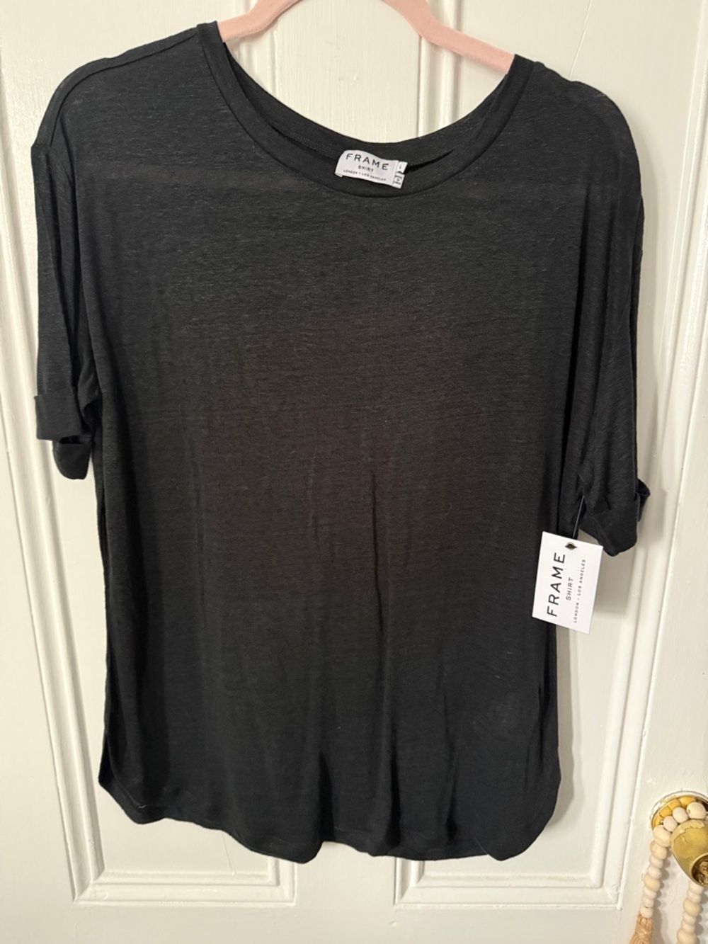 Frame Black Short Sleeve Crewneck Tee